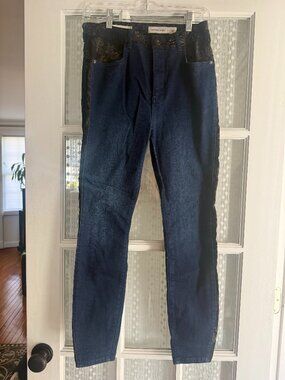 Pilcro and the Letterpress Dark Indigo Slim Straight Jeans